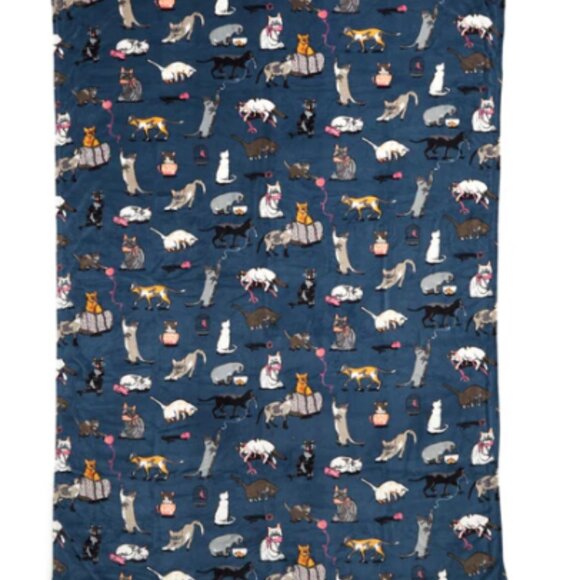 Vera Bradley Oversized Throw Blanket in Cat's Meow NWT 94" x 66" - Picture 6 of 7